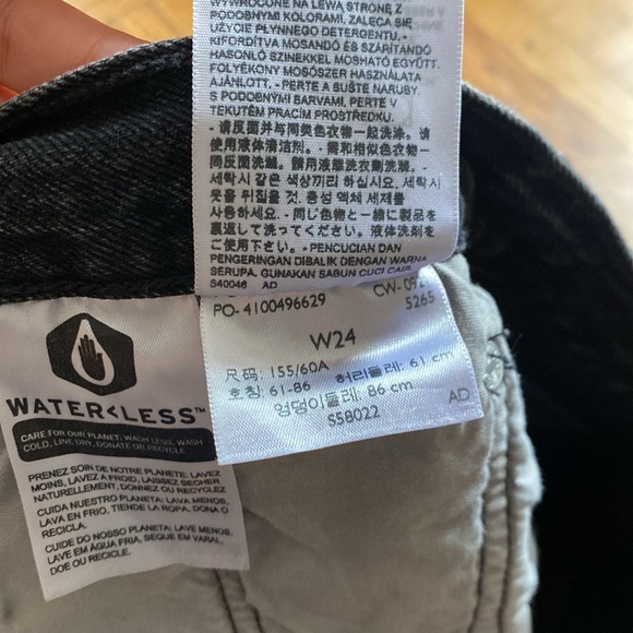 Levi’s 501 black denim short size 24 - Picture 5 of 6